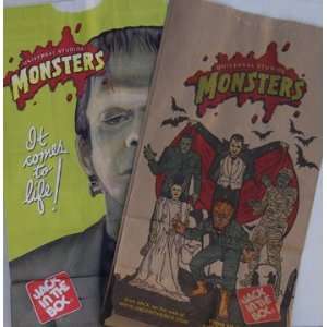  Universal Horror Jack In The Box Fast Food Kid`s Meal Bags 