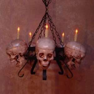   Size Skull Metal Chandelier with Five Skulls and Jaws 