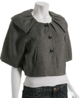 Twelfth St. By Cynthia Vincent black check wool bow collar cropped 
