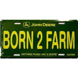  LP   851 John Deere Born to Farm License Plate   2687 
