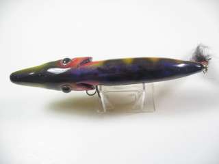 UNKNOWN WOOD MUSKY BAIT SIGNED LARGE MUSKIE FISHING LURE  