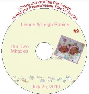 Baby Digital Photo Album Personalized CD/DVD Custom  