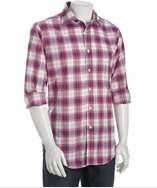 Shirt by Shirt red plaid cotton button front shirt style# 314553201
