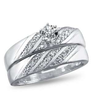  Angelina, P4 Diamond Bridal Set, 1/20 carat total weight Jewelry