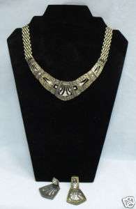 Egyptian Style Costume Jewelry   Necklace & Earrings  