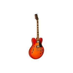  Kona Flamed Semi Hollow Body Electric with Custom Fit Case 