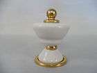 quality porcelian china cabinet knob pull white w gold trim