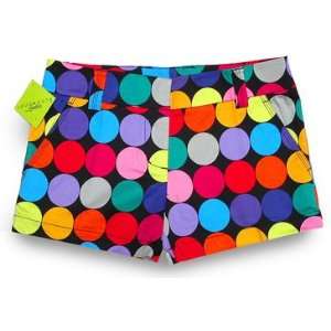 Loudmouth Golf Womens Mini Shorts: Disco Balls Black   Size 6