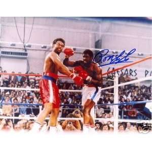  RON LYLE AUTOGRAPHED 16X20 VS GEORGE FOREMAN 76 FIGHT OF 