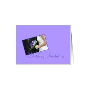 wedding Invitation   bride and purple bouquet Card: Health 