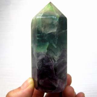 Natural Rainbow Fluorite Crystal Point Carving flr82id0051  