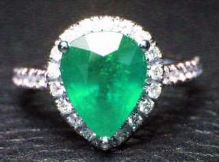 98CT SOLID 14K W/GOLD NATURAL EMERALD DIAMOND RING  