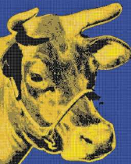 Yellow Cow Pop Art Handmade Cross Stitch Pattern  