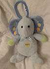 Carters Just one Year Elephant Clip Musical Plush Light Blue Lights Up 