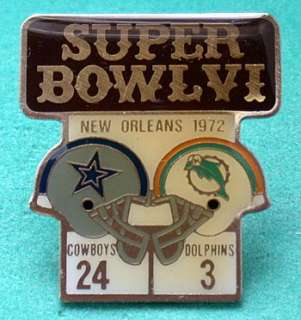   STARLINE SUPER BOWL PIN. WE DO NOT KNOW EXACT YEAR OF MANUFACTURE