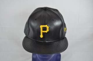 NEW ERA 59FIFTY PITTSBURGH PIRATES BLACK YELLOW LOGO LEATHER FITTED 8 
