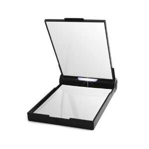  LED Lighted Cosmetic Mirror   1x/3x   Black Beauty