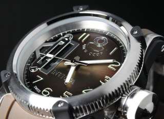   Russian Diver Quinotaur Swiss Made GMT Brown Polyurethane Watch NEW