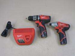   M12 Cordless Red Lithium Combo Kit Hammer Drill Impact Driver 2497 22