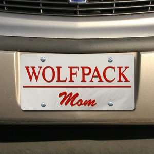  North Carolina State Wolfpack Silver Mirrored Mom Car License Plate 