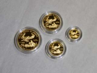 2000 W   4 COIN GOLD AMERICAN EAGLE PROOF SET 1.85 TROY OZ , w/OGP and 