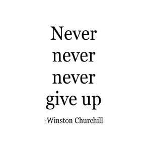  Never Give Up Winston Churchill Vinyl Wall Decal