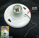   CEILING MOUNT LIGHT BULB SOCKET WITH ON / OFF PULL CHAIN 125 VOLT