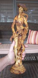 Vintage Chinese Man Figurine Resin Made in Italy TALL  