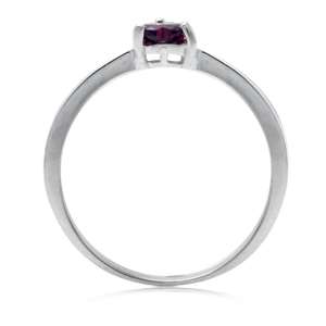 Natural Garnet Heart Shape 925 Sterling Silver Solitaire Ring Size/Sz 