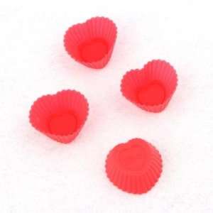   Heart Shape Silicone Silica Gel Cake Pans Mold   Red: Home & Kitchen
