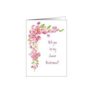 Cherry Blossom Pink   Junior Bridesmaid Wedding Invitation Card