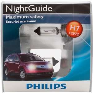  Philips H7 NightGuide Headlight Bulb, Pack of 2 