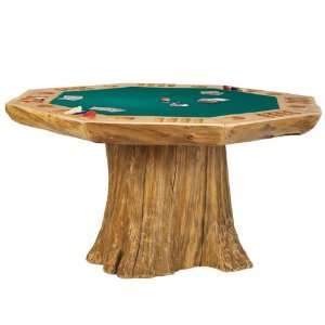  Log Poker Table w/ Tree Stump Base