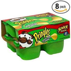 Pringles Potato Crisps, Sour Cream & Onion, 8 Count Packages (Pack of 