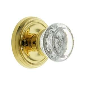   Round Glass Door Knobs Privacy Un lacquered Brass.