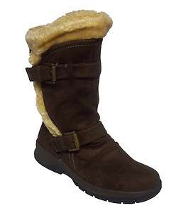   ALEXIS Womens Brown Suede Faux Fur Winter Snow Boot 657650  