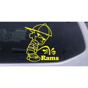  Pee On Rams Car Window Wall Laptop Decal Sticker    Yellow 
