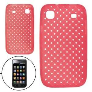 Antislip Perforated Woven Pattern Red Case Shell for Samsung Galaxy S 