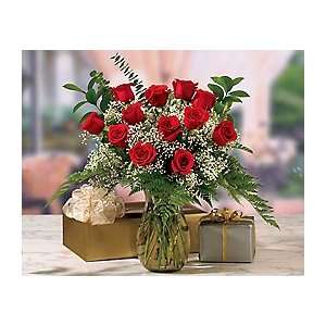 Fancy Red Roses Bouquet with Vase  Grocery & Gourmet Food