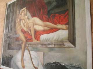   Oil Painting On Canvas Surrealism Art Cupid and Psyche Painted  
