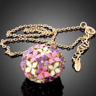 Swarovski Crystal violet ball Necklace chain GP pandant  