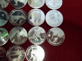 22) RARE VIII PAN AMERICAN GAMES COMMEM .999 SILVER 1 OZ EACH 