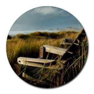  Scenic Nature Beach Chair Photo Round Mousepad Mouse Pad 