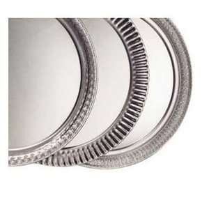  Serving Tray, 8, Wide Rim With Wave Design, 18 Ga.