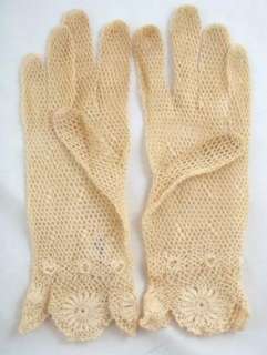 Antique Ox Bone Glove Stretcher w Brass Case & Gloves  