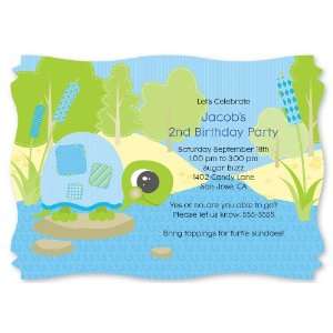   Boy Turtle   Squiggle Shaped Birthday Party Invitations Toys & Games
