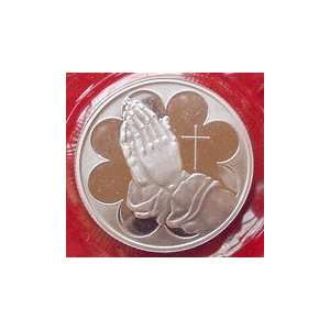 PRAYING HANDS   .999 1 TROY OZ FINE SILVER   COMMEMMORATIVE COIN 
