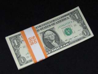 50) Consecutive $1 Bills Crisp Uncirculated 2009 Bank Strapped 