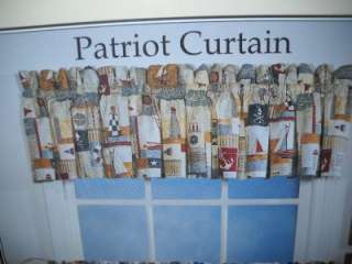 NAUTICAL VALANCE PATRIOT 60 inch WIDE SAILBOATS LIGHTHOUSE ROPE KNOT 