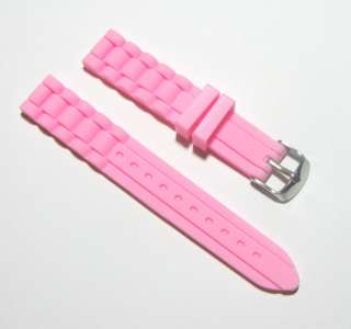 New 18mm Silicone Rubber Watch Band Strap   Light Pink  